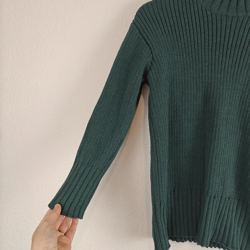 Free People Beach Trez Mock Neck Sweater Short Knit Set Oversized Green Size XS